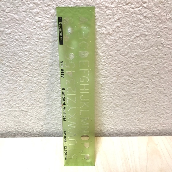 Staedtler Stencil. 978548V Standard Vertical. 1/2 Inch- 12.700mm. NEW. - Picture 3 of 6